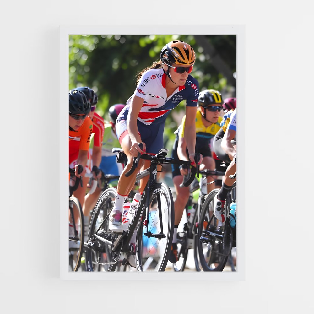 Poster Femme en Plein Effort – affiche Cyclisme (vue 3)